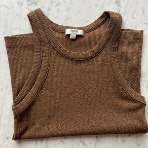 Agolde ribbed brown tank